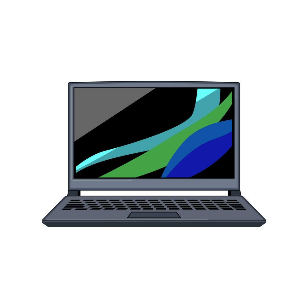 monitor laptop computer cartoon vector illustration