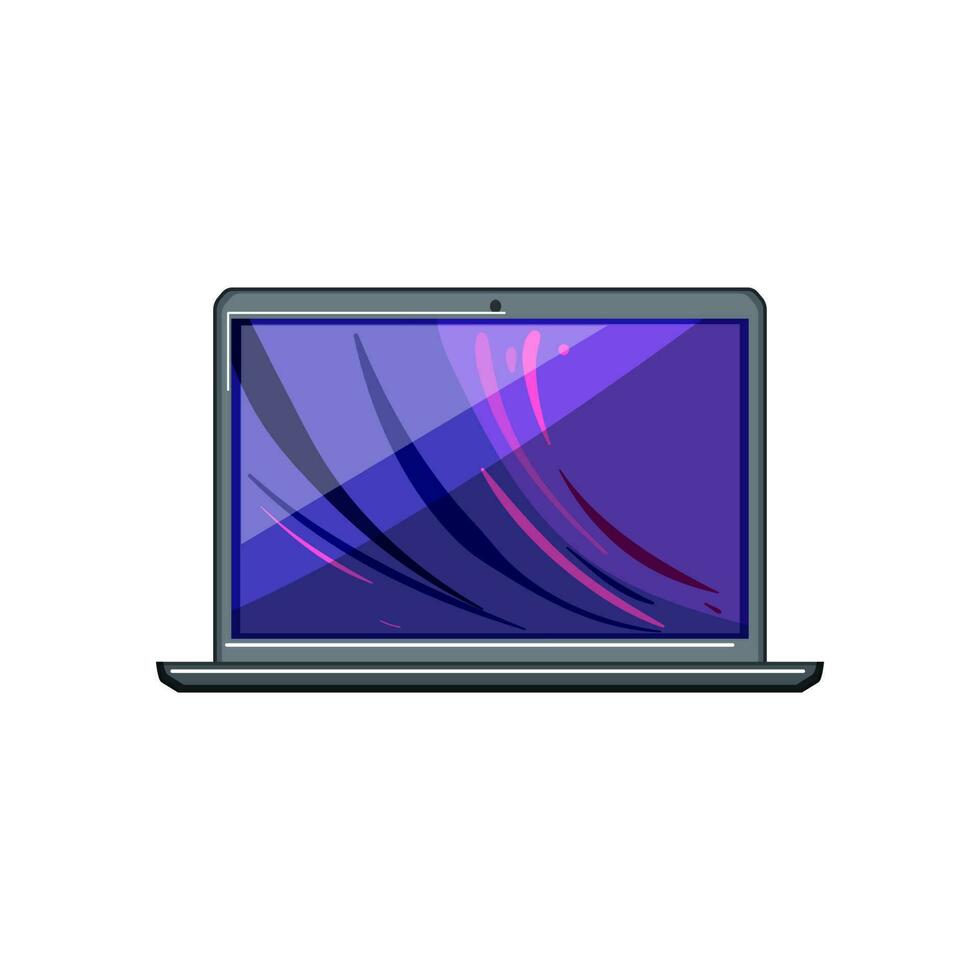 blank laptop computer cartoon vector illustration