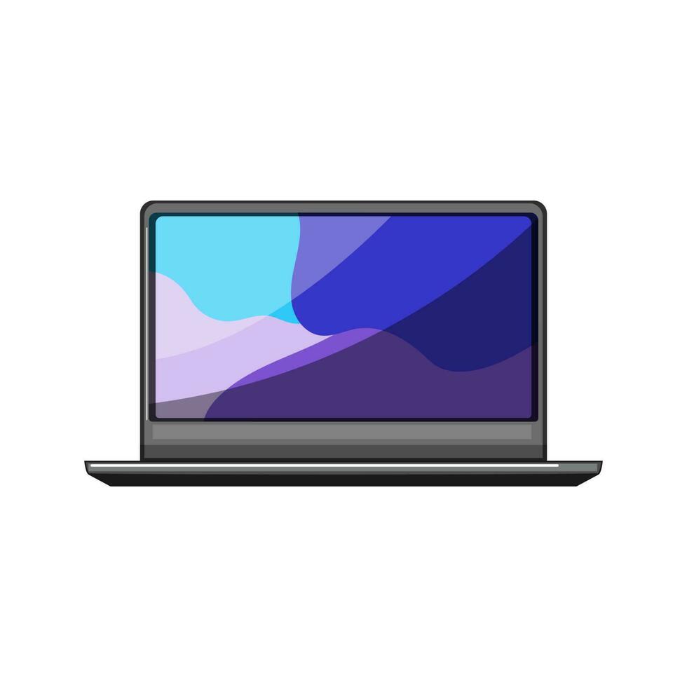 digital laptop computer cartoon vector illustration