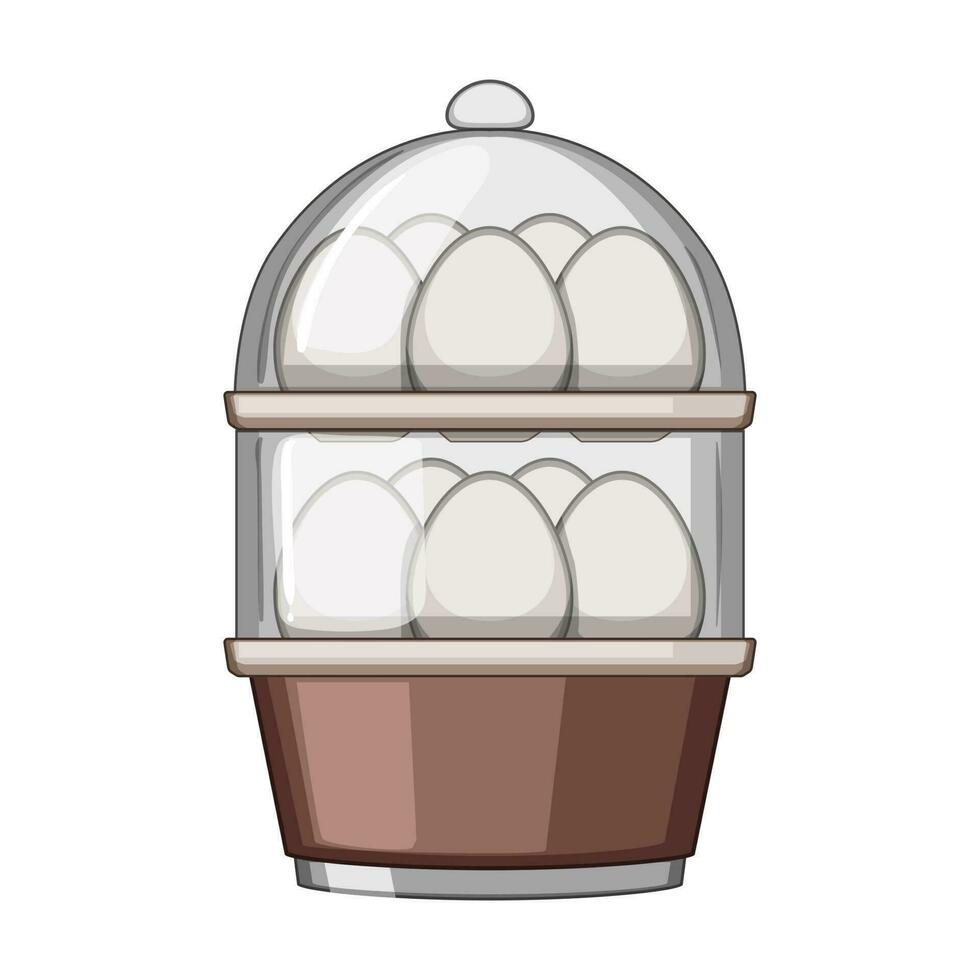 cook egg cooker cartoon vector illustration