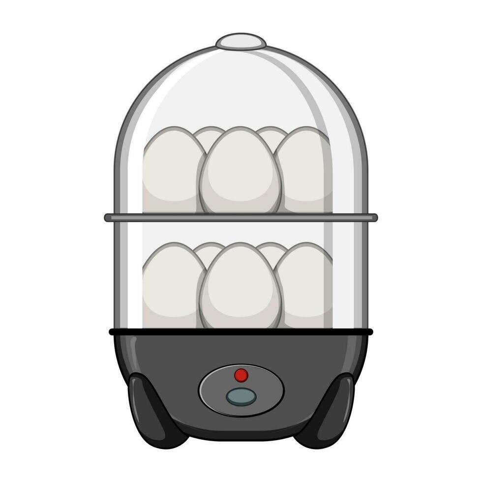 morning egg cooker cartoon vector illustration