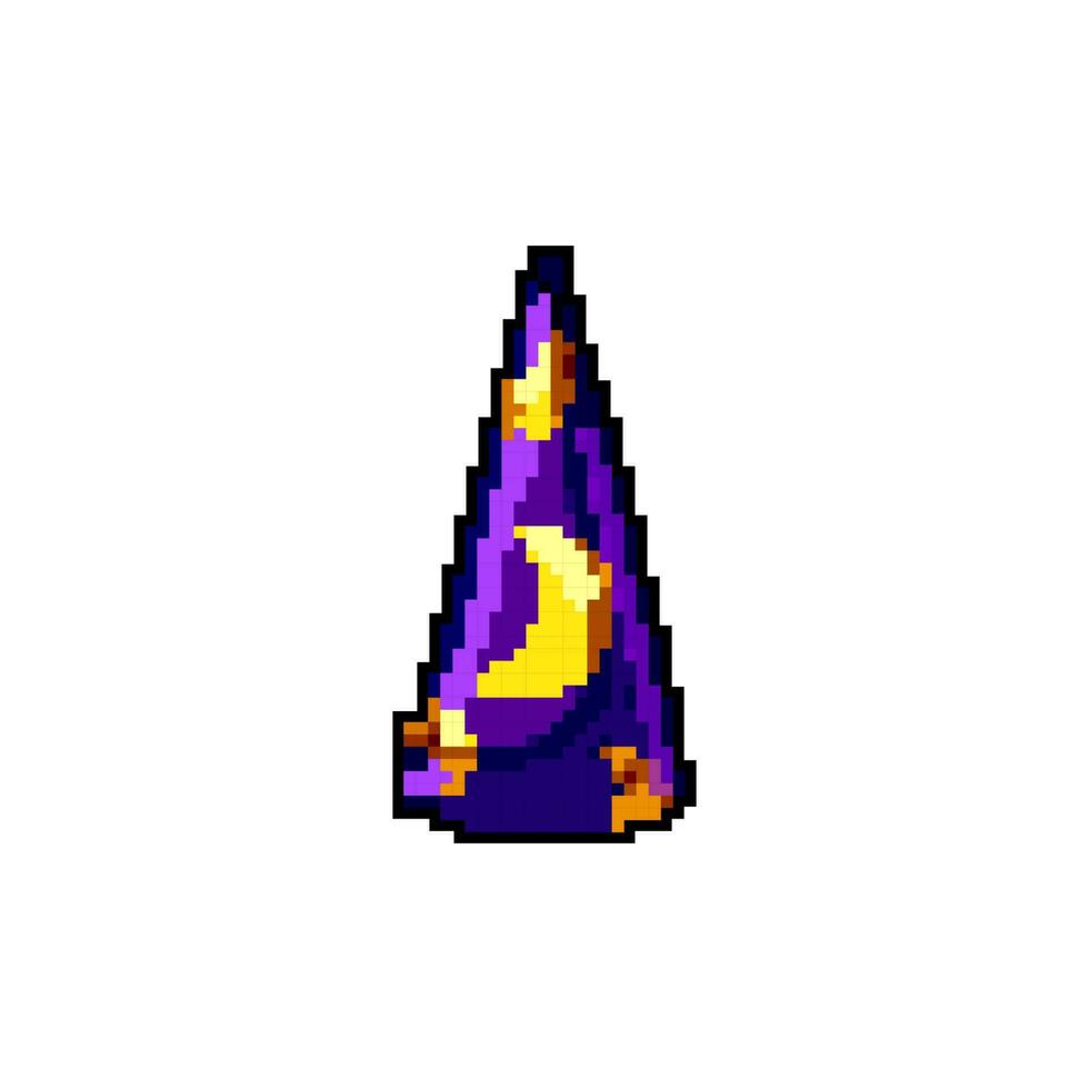 holiday wizard hat game pixel art vector illustration