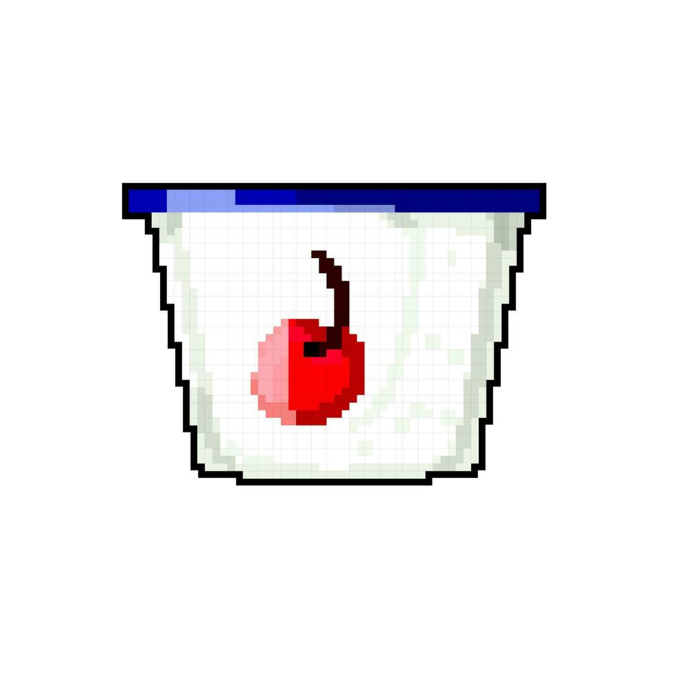 dessert yogurt package game pixel art vector illustration