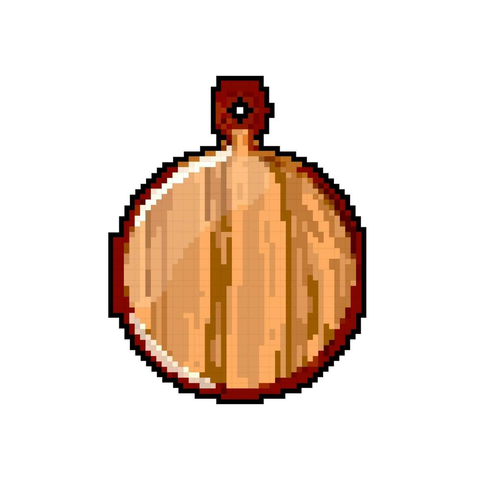 empty wooden pizza board game pixel art vector illustration