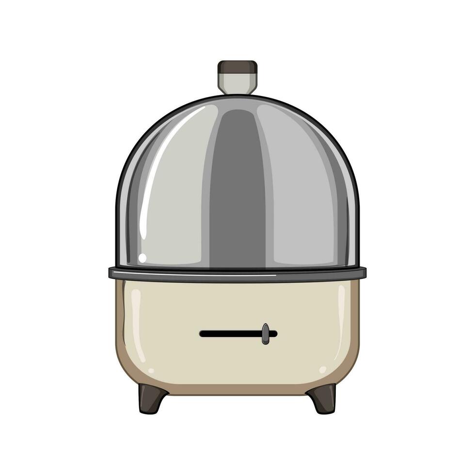 kitchen egg cooker cartoon vector illustration