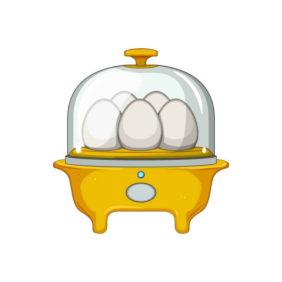 electric egg cooker cartoon vector illustration