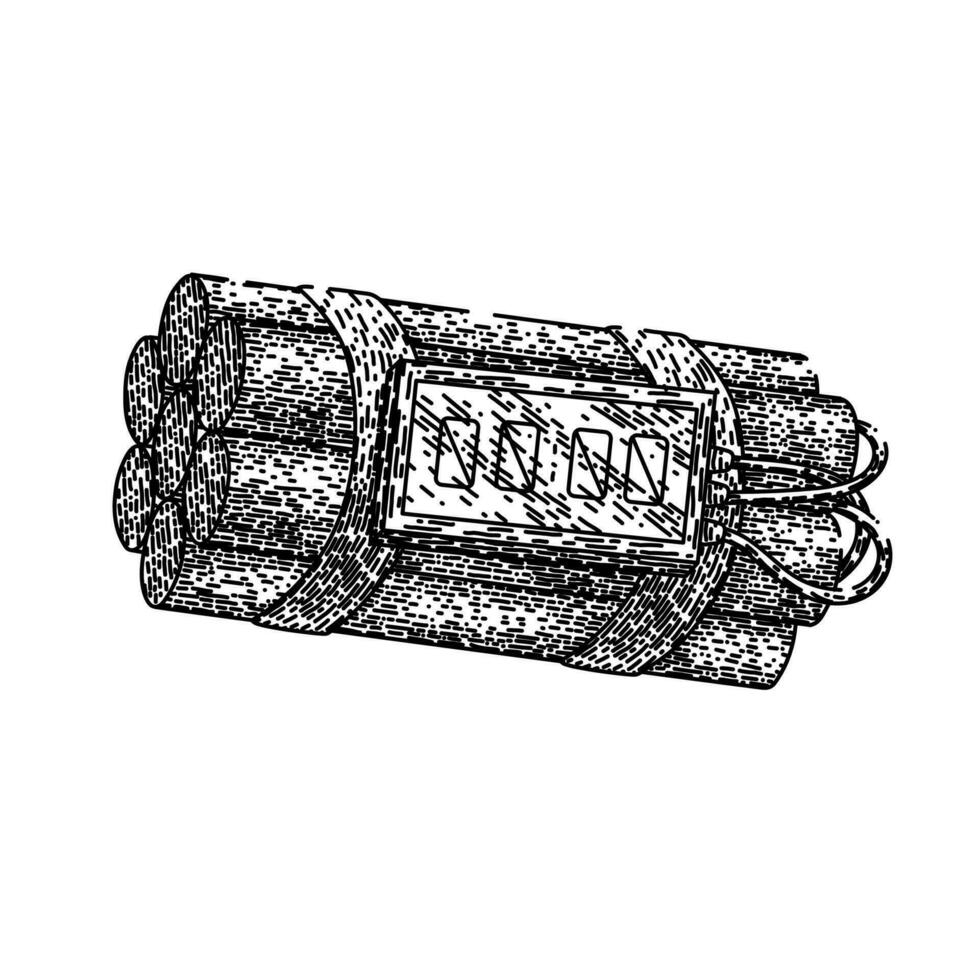 dynamite bomb tnt sketch hand drawn vector