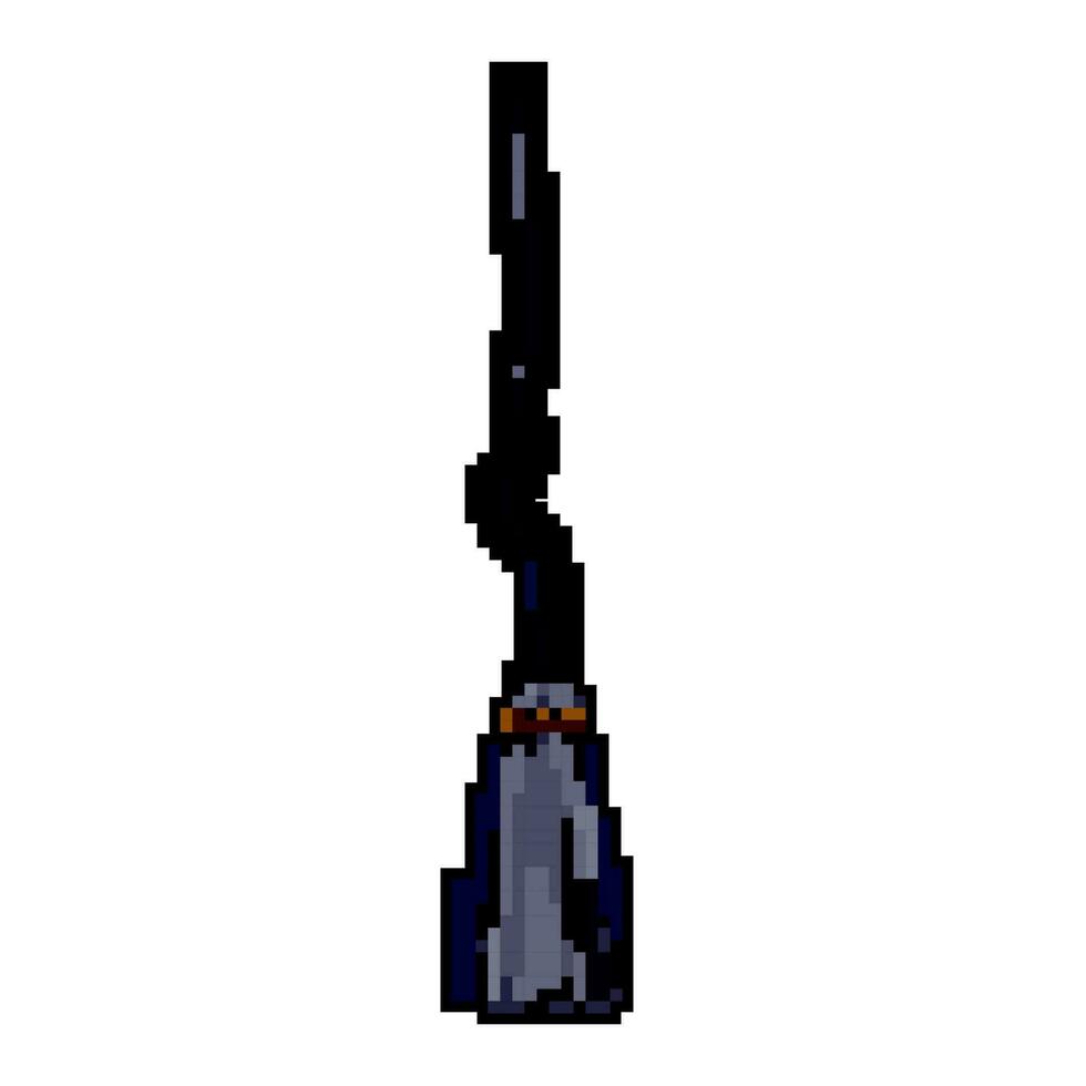 wizard witch broom game pixel art vector illustration