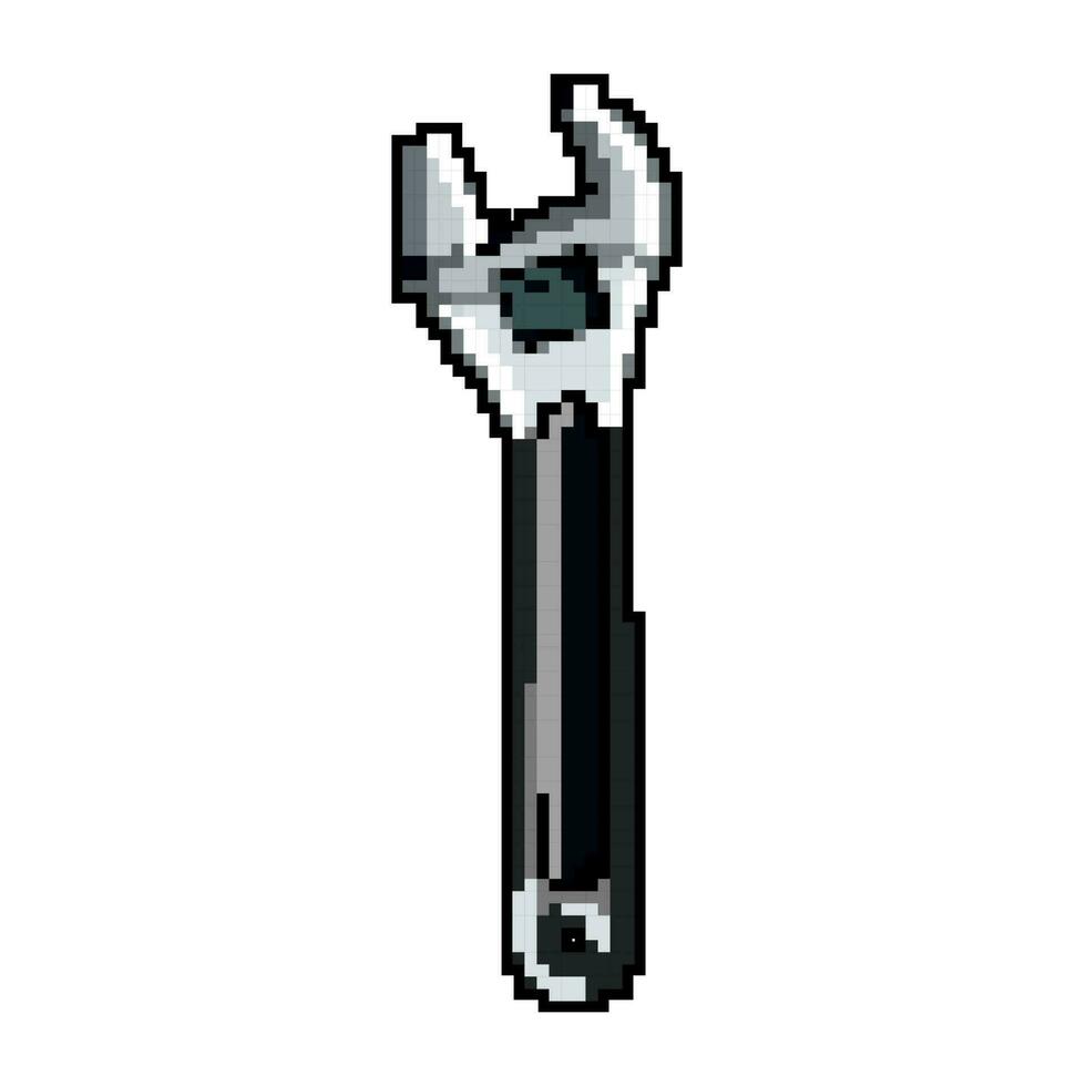 spanner wrench tool game pixel art vector illustration