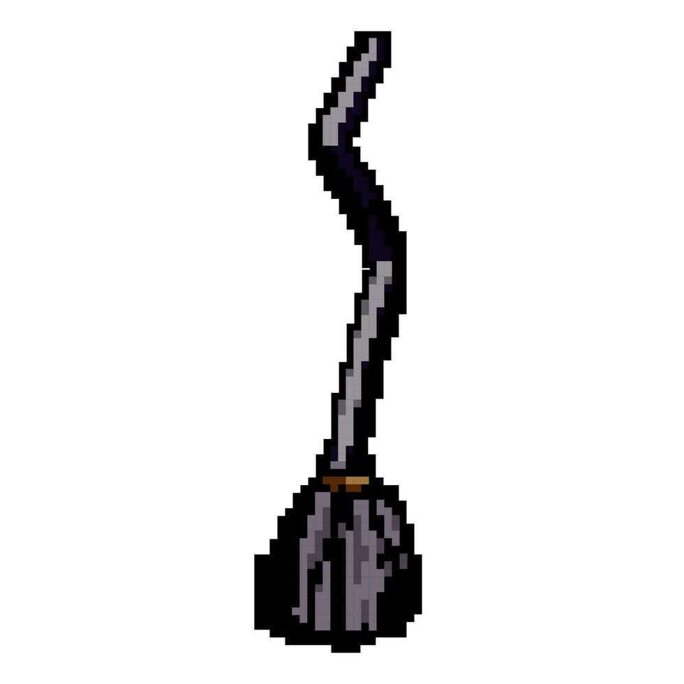 magic witch broom game pixel art vector illustration