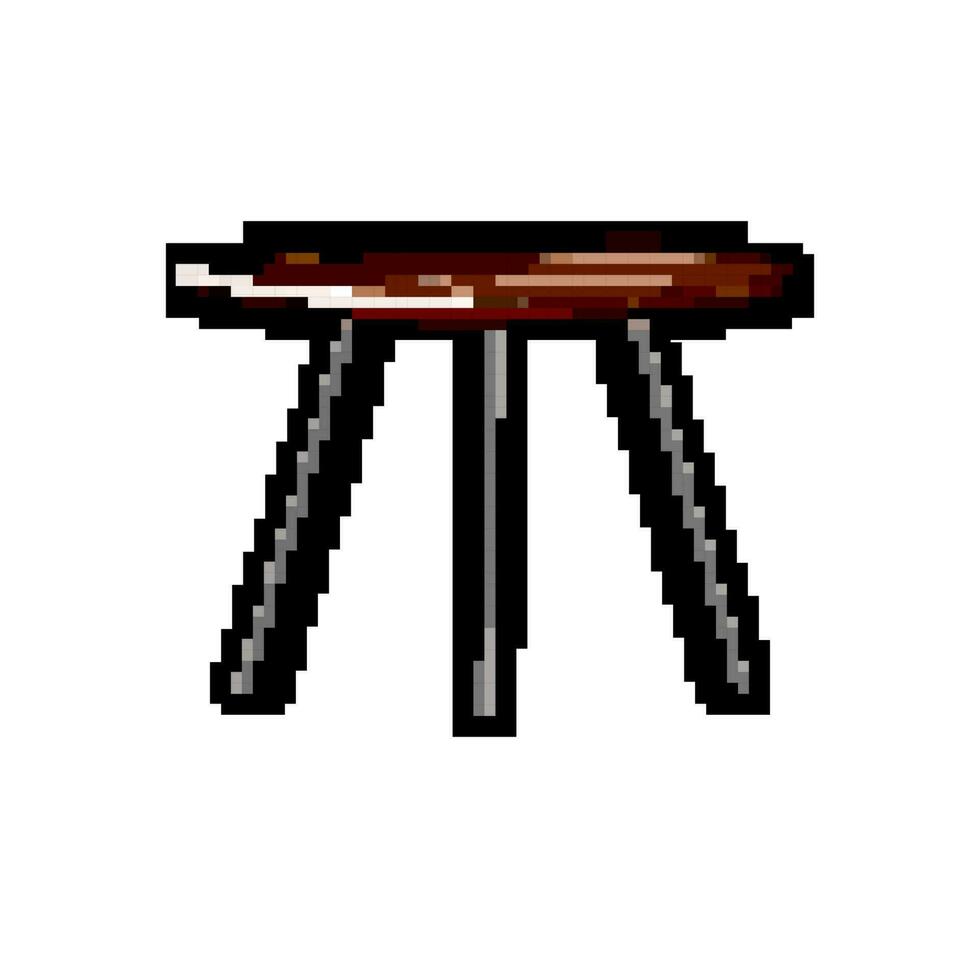 brown wood table game pixel art vector illustration
