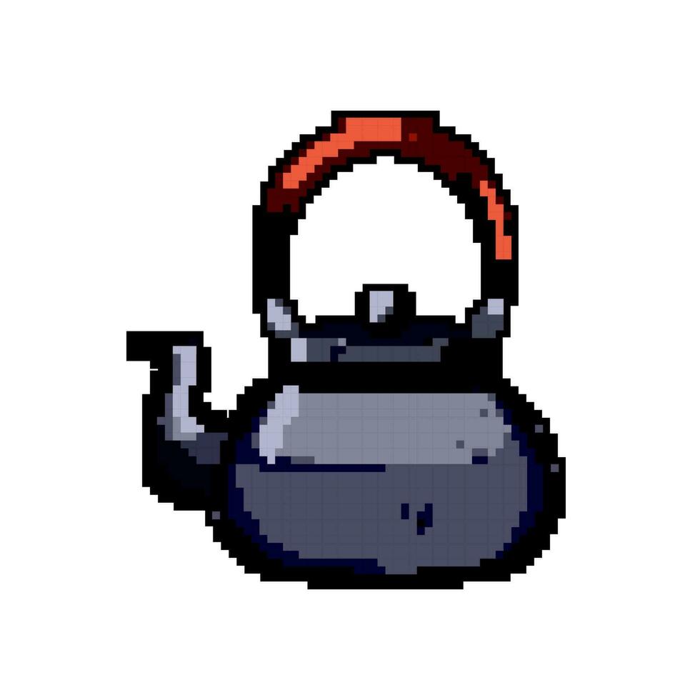 cup vintage teapot game pixel art vector illustration