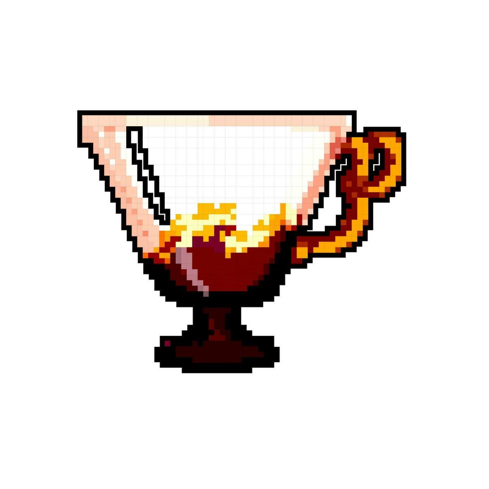 mug vintage cup game pixel art vector illustration