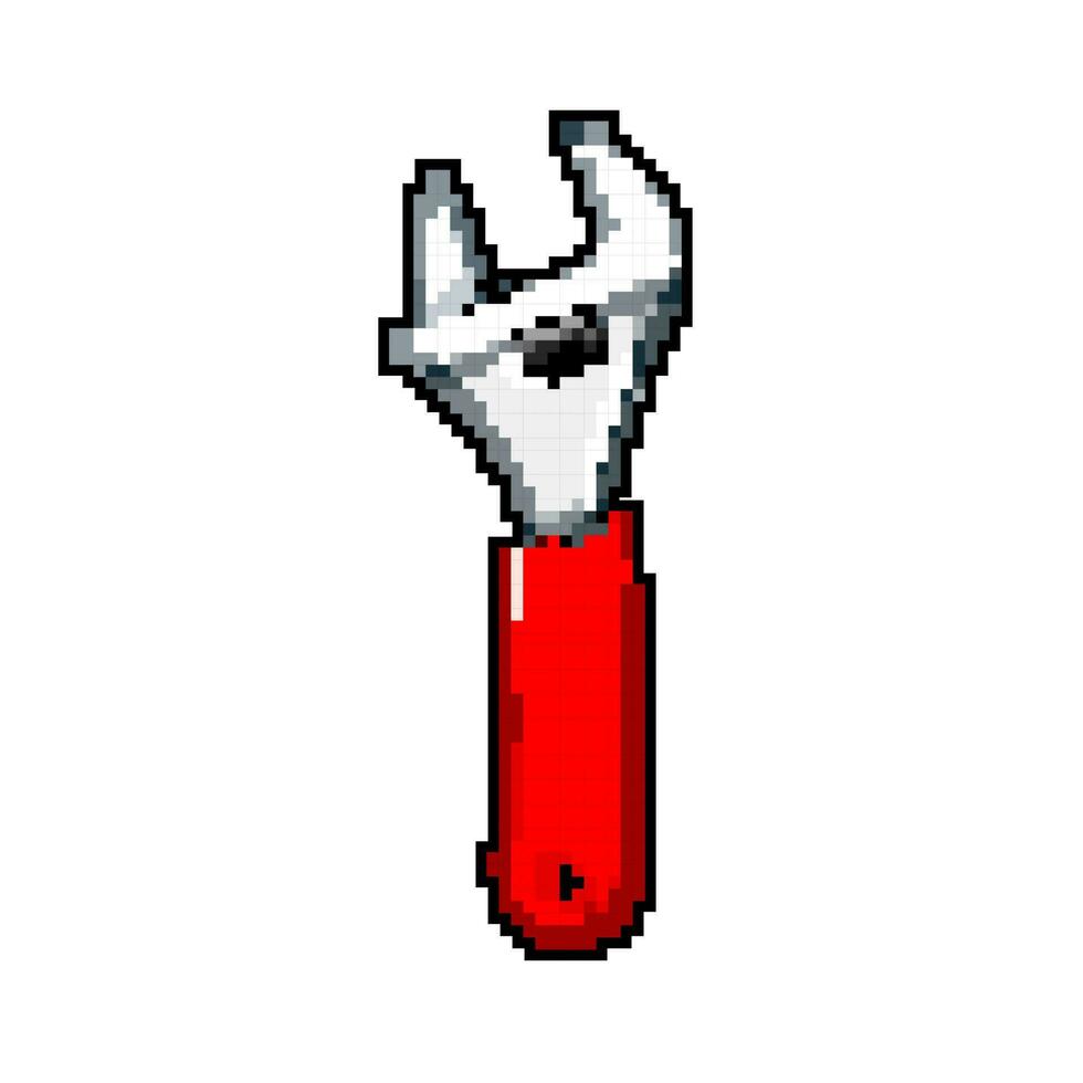 repair wrench tool game pixel art vector illustration