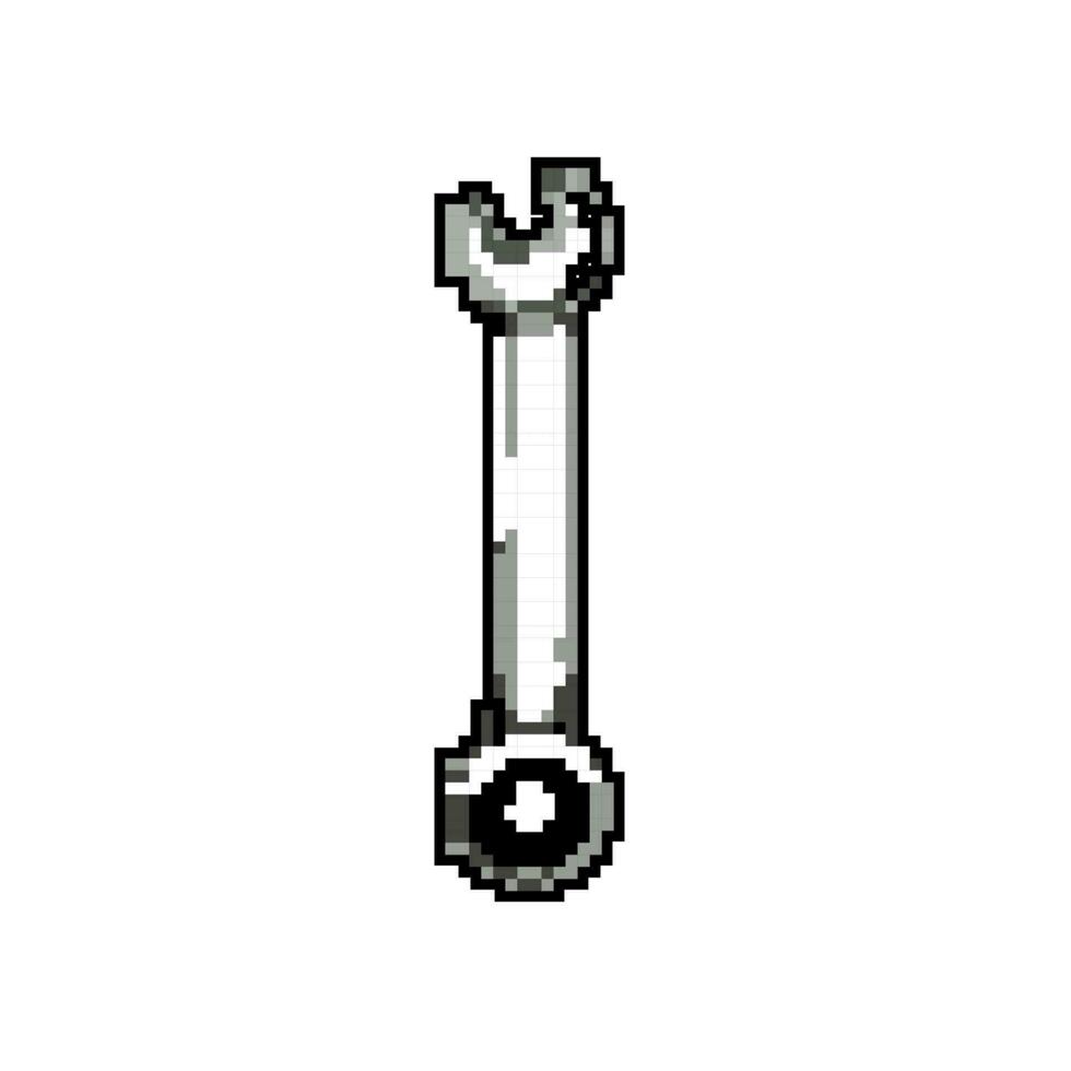 chrome wrench tool game pixel art vector illustration