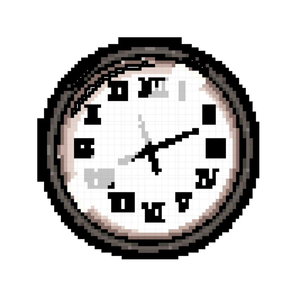 gráfico pared reloj juego píxel Arte vector ilustración