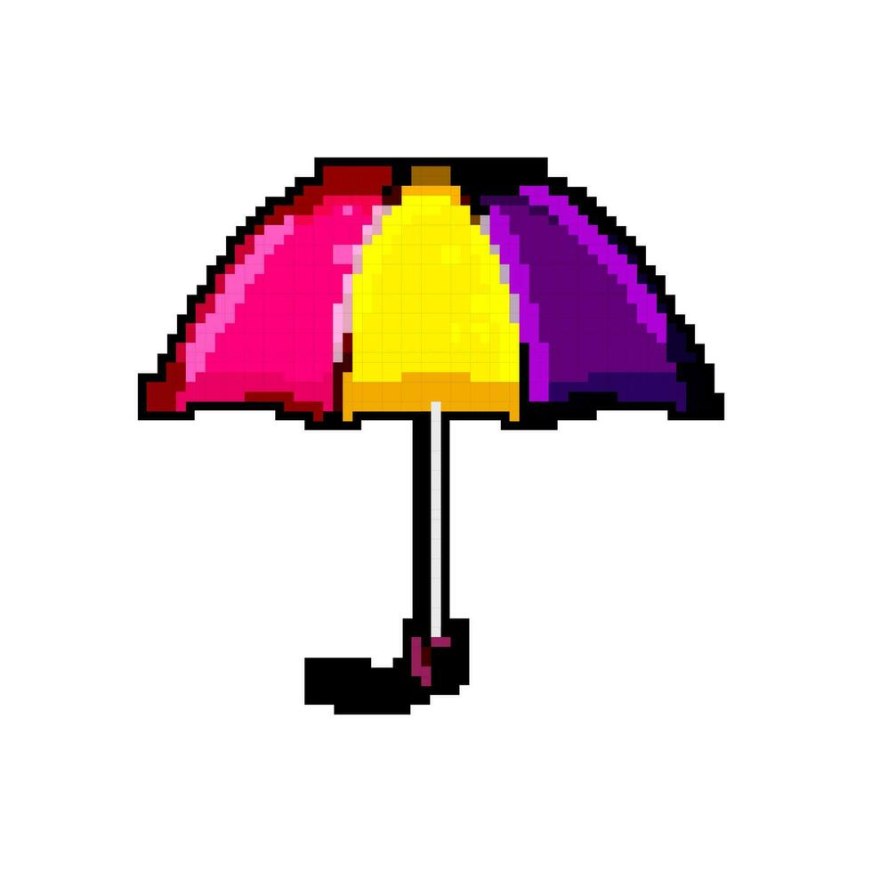 parasol umbrella rain game pixel art vector illustration