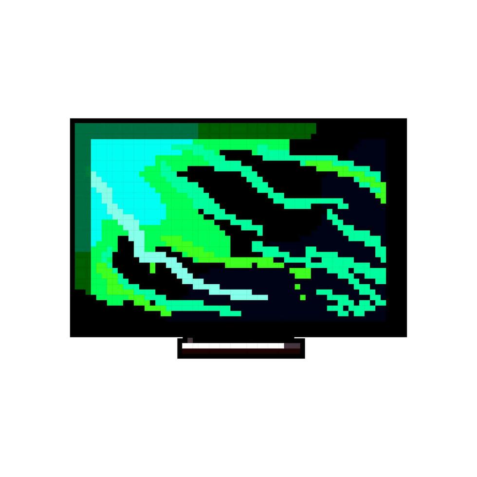 lcd tv screen game pixel art vector illustration