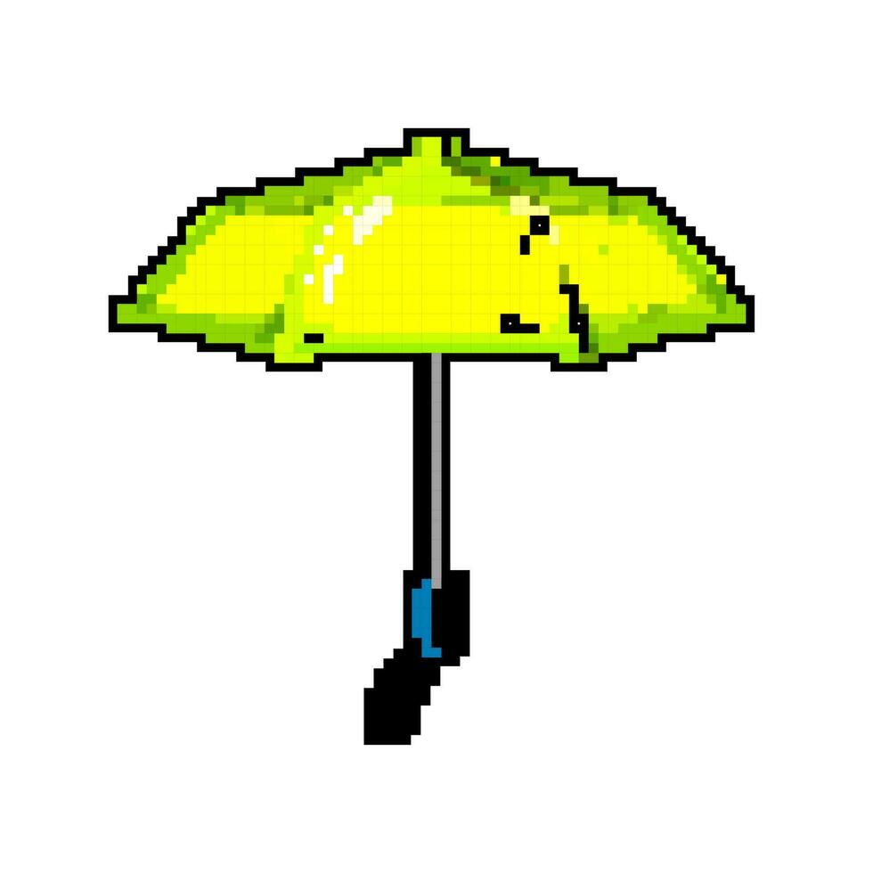 open umbrella rain game pixel art vector illustration