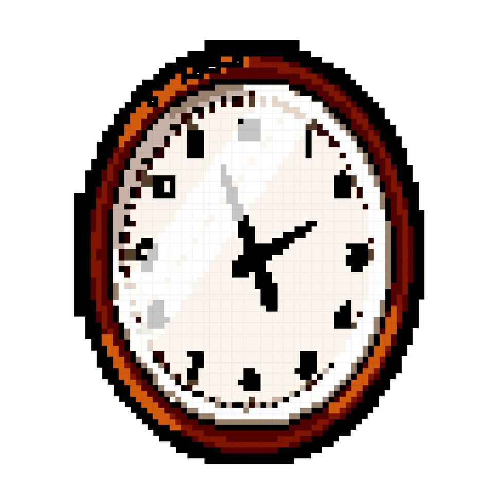 modern wall clock game pixel art vector illustration