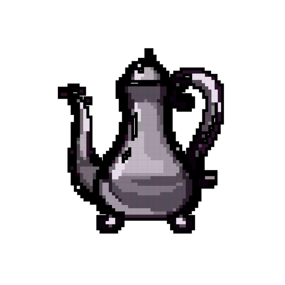 kettle vintage teapot game pixel art vector illustration