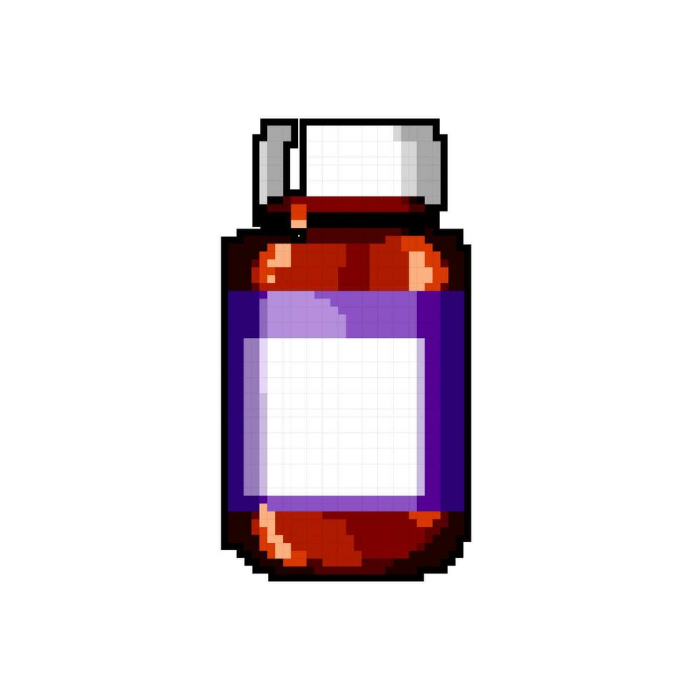 medication vitamin bottle game pixel art vector illustration