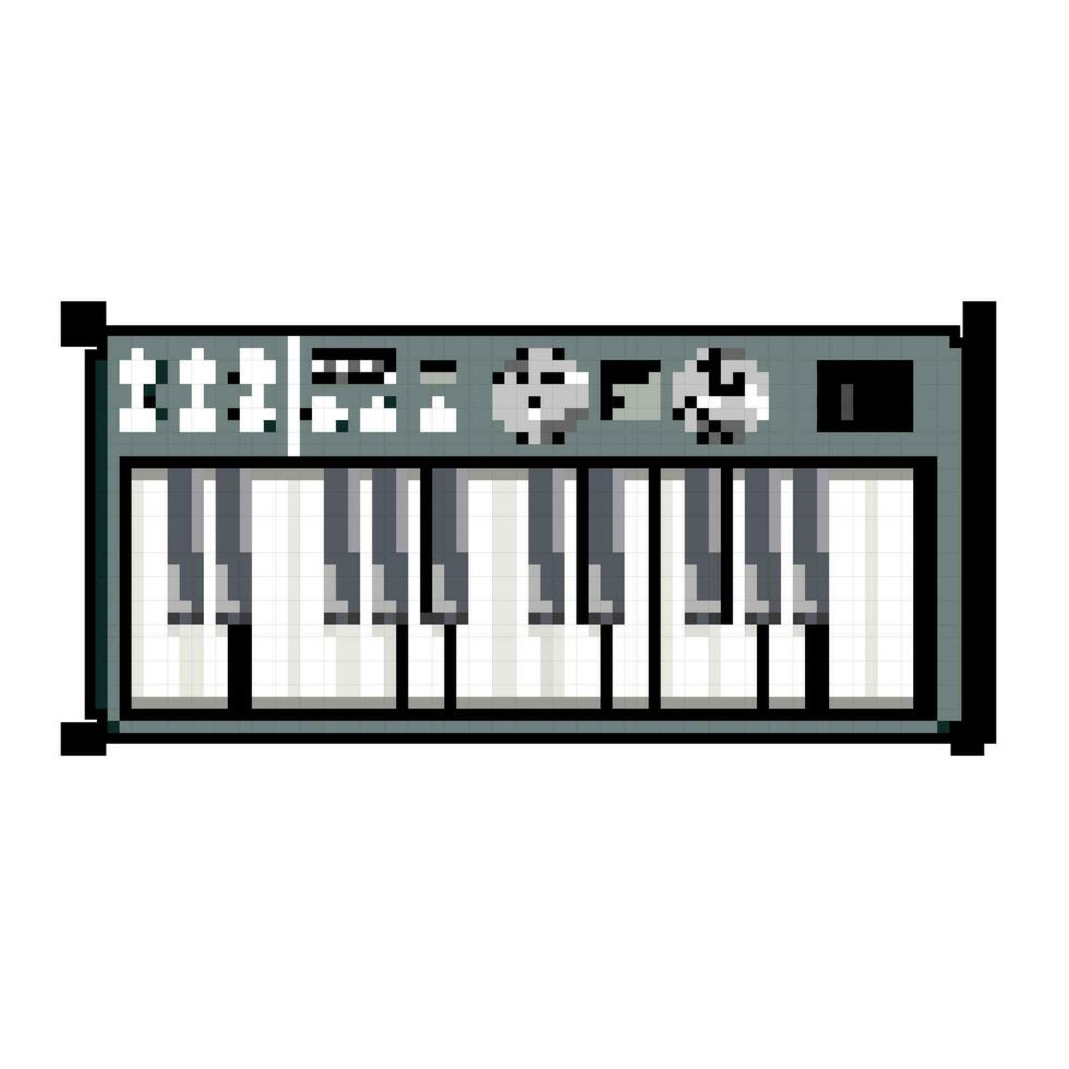 sound synthesizer audio game pixel art vector illustration