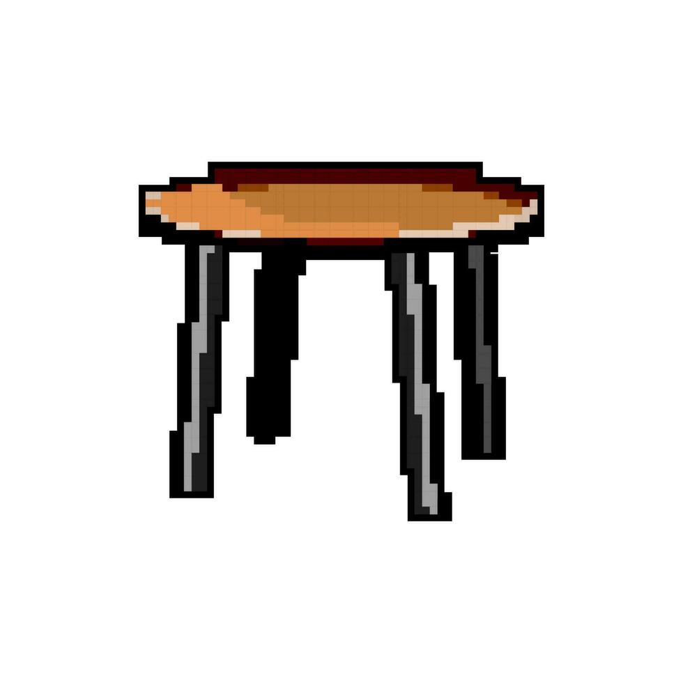 wooden table dining game pixel art vector illustration