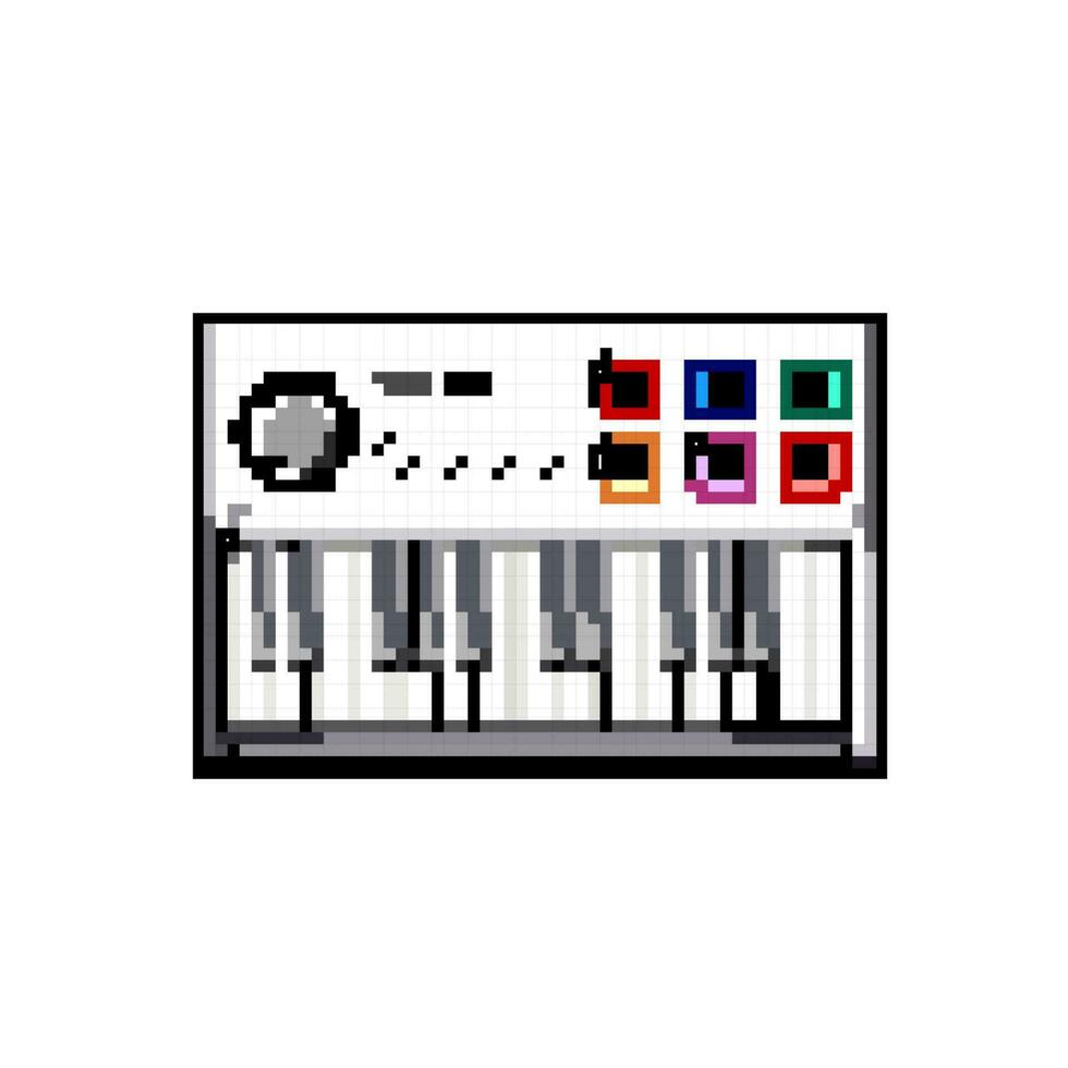 equipment synthesizer audio game pixel art vector illustration