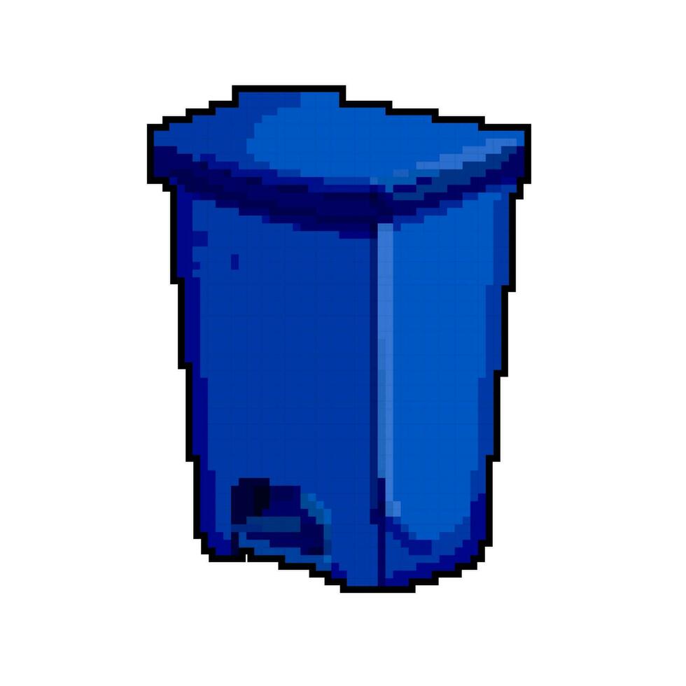 container trash bin garbage game pixel art vector illustration