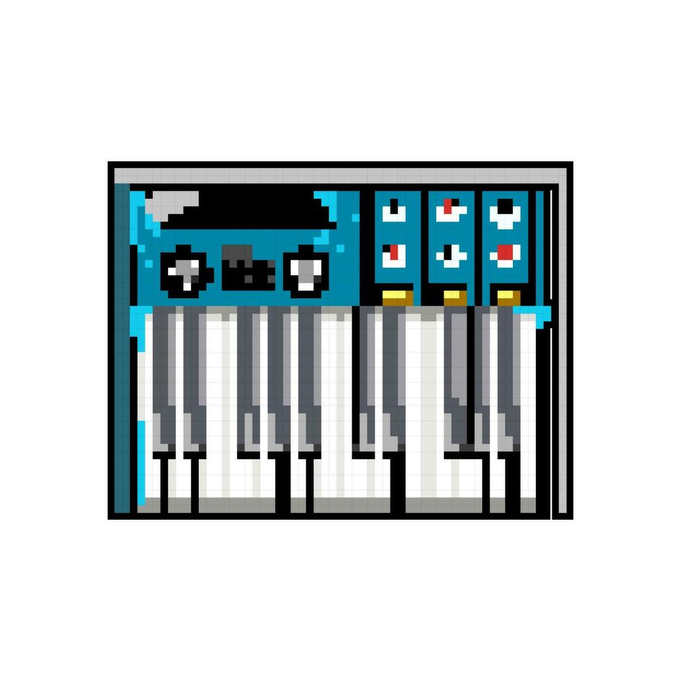 music synthesizer audio game pixel art vector illustration