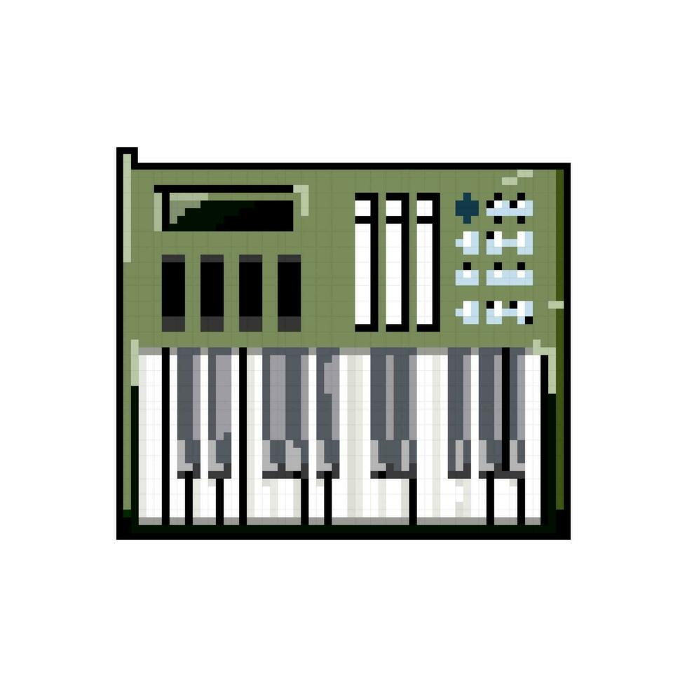 dj synthesizer audio game pixel art vector illustration