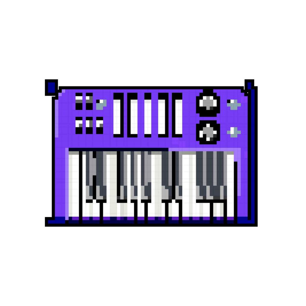 electronic synthesizer audio game pixel art vector illustration