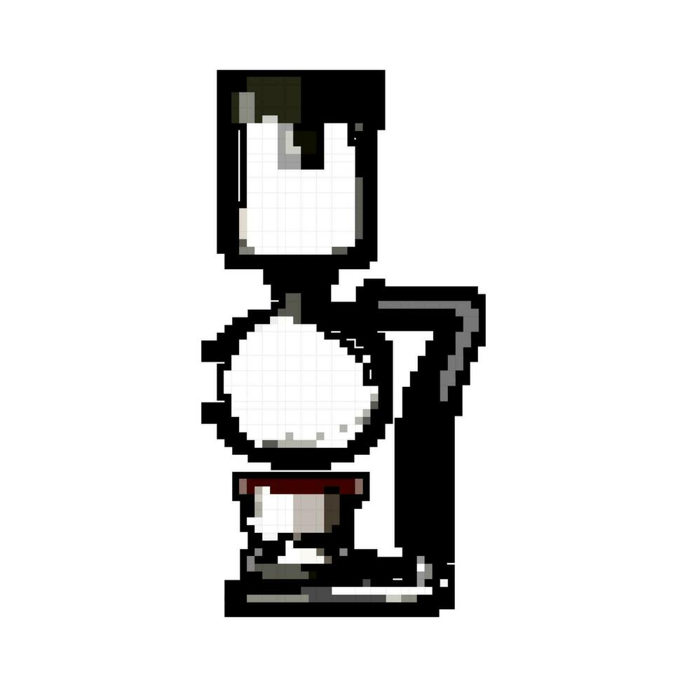 espresso syphon coffee maker game pixel art vector illustration