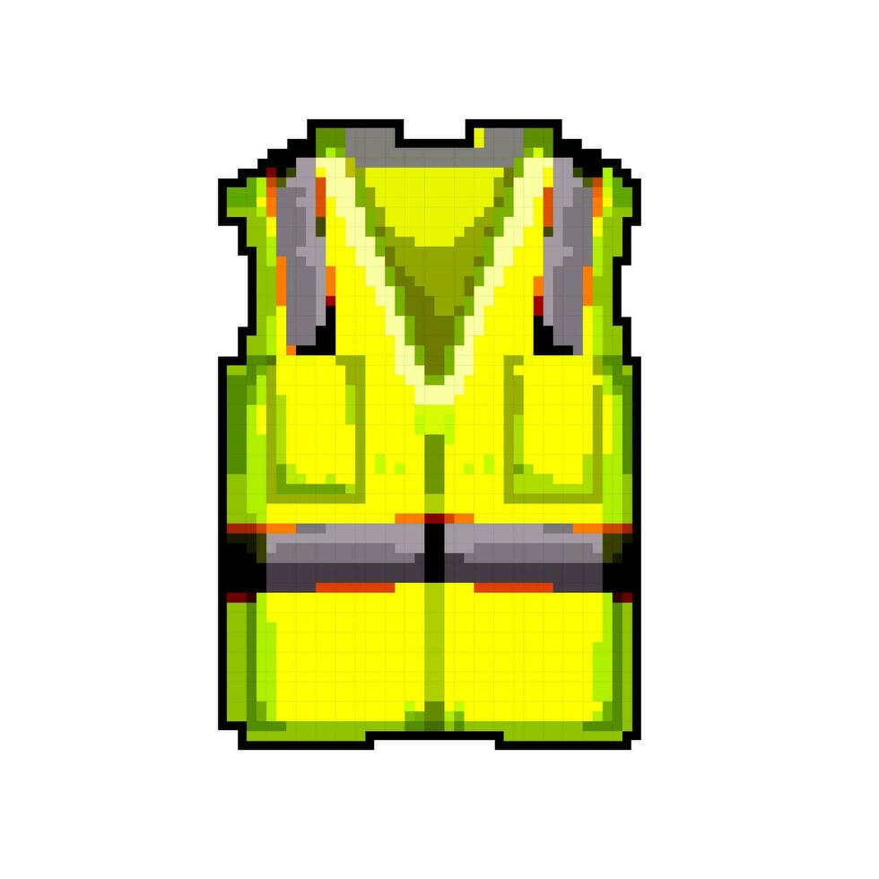 clothing safe vest game pixel art vector illustration