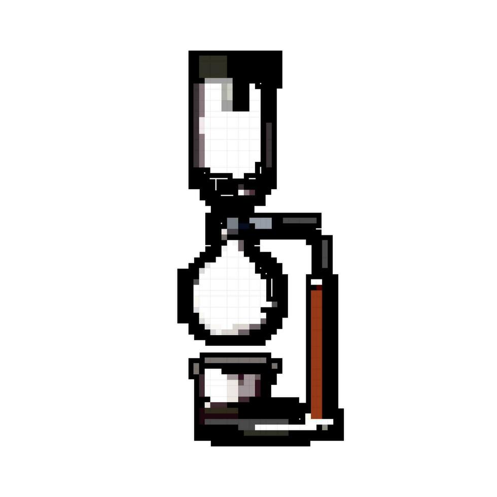 siphon syphon coffee maker game pixel art vector illustration