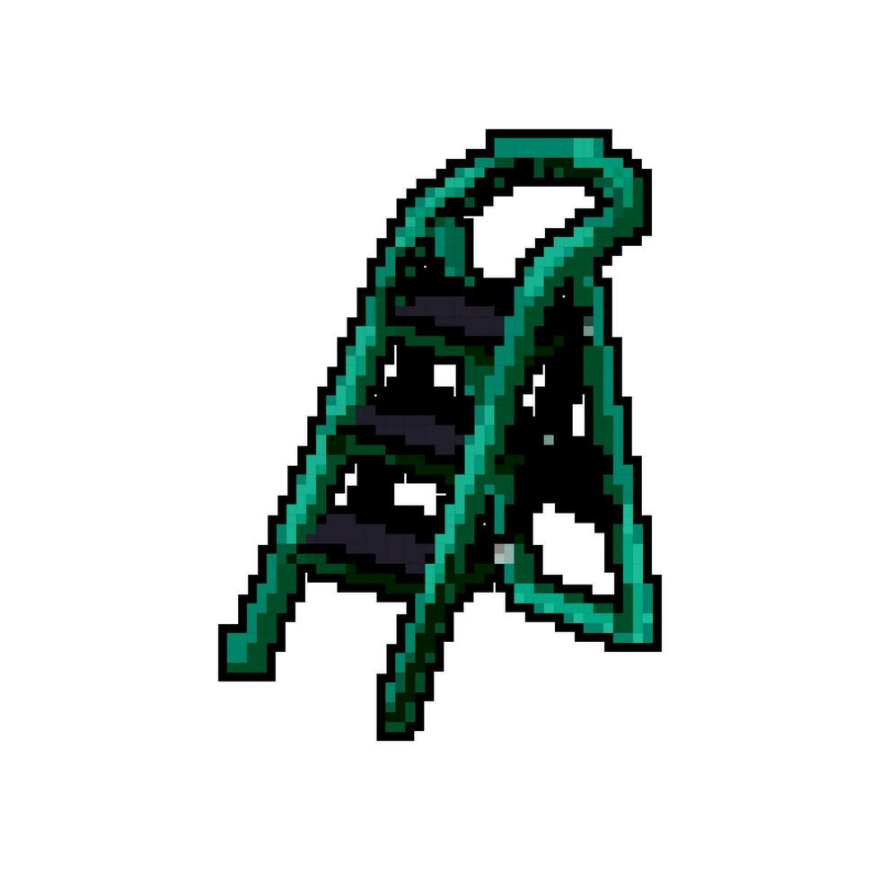 technician step ladder safety game pixel art vector illustration