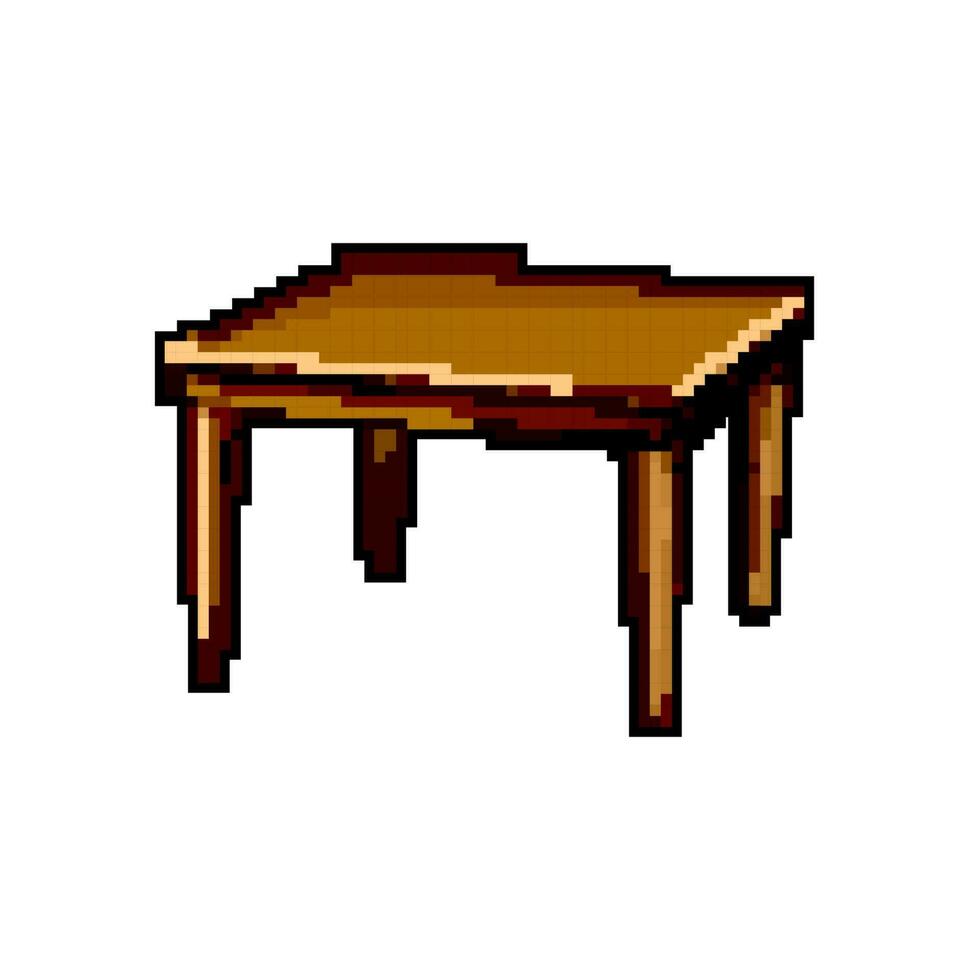 kitchen table dining game pixel art vector illustration