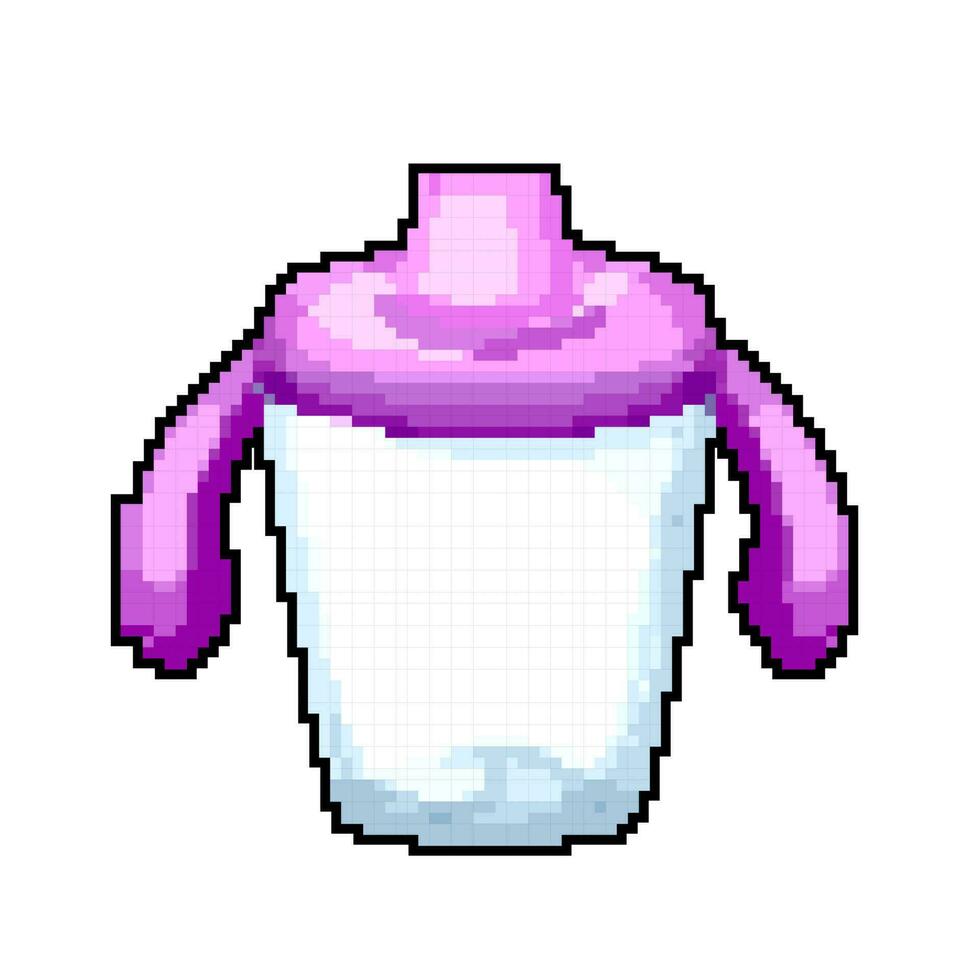 toddler sippy cup game pixel art vector illustration