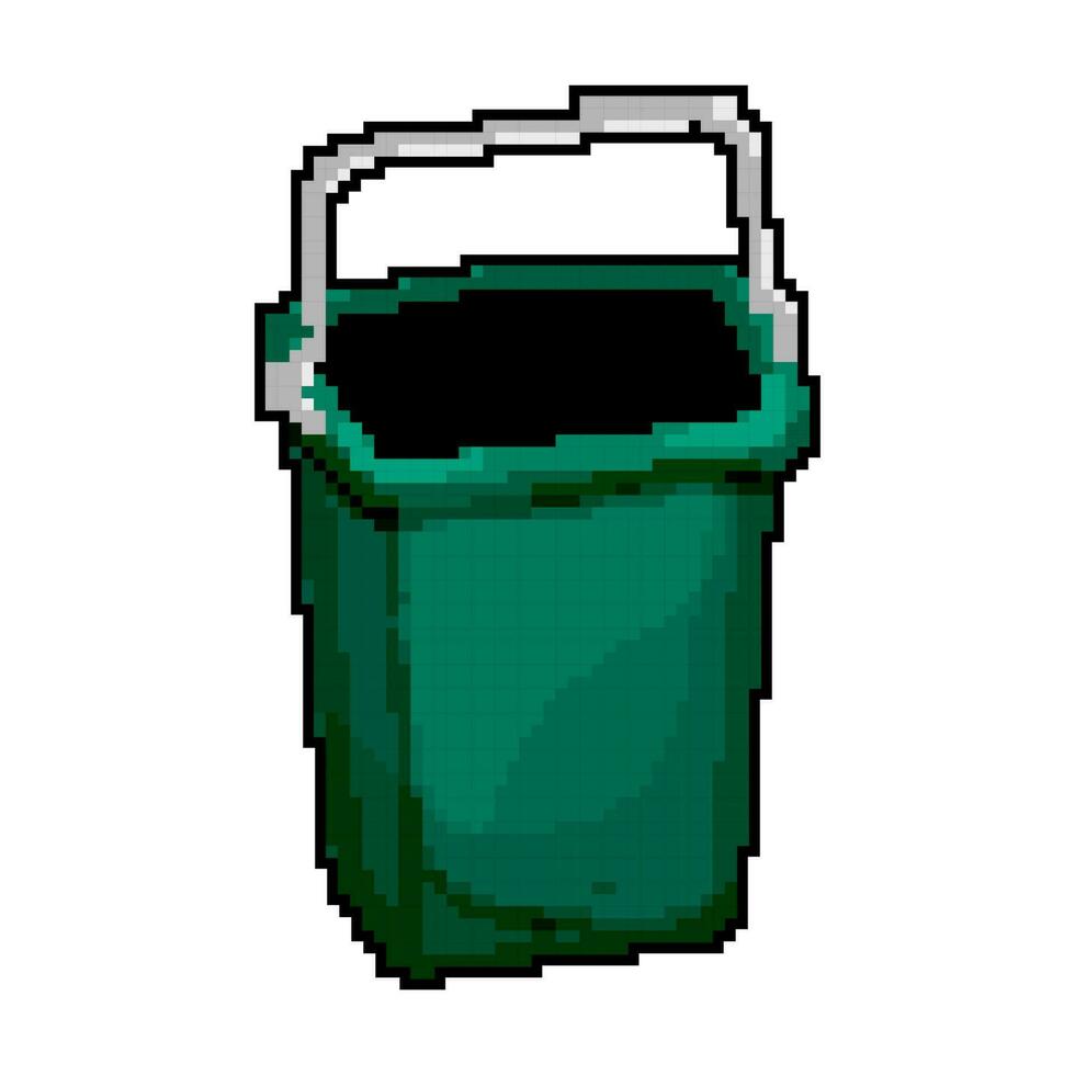 handle plastic bucket container game pixel art vector illustration