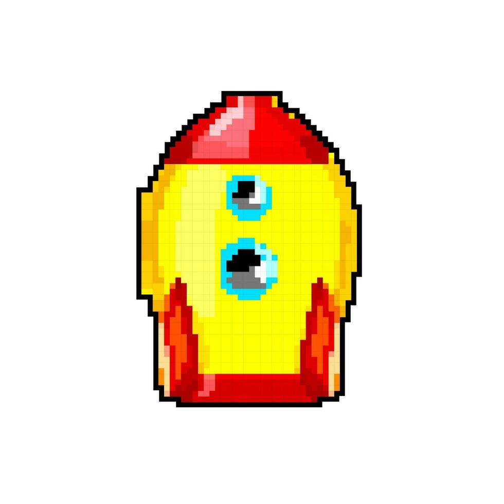 travel rocket toy game pixel art vector illustration