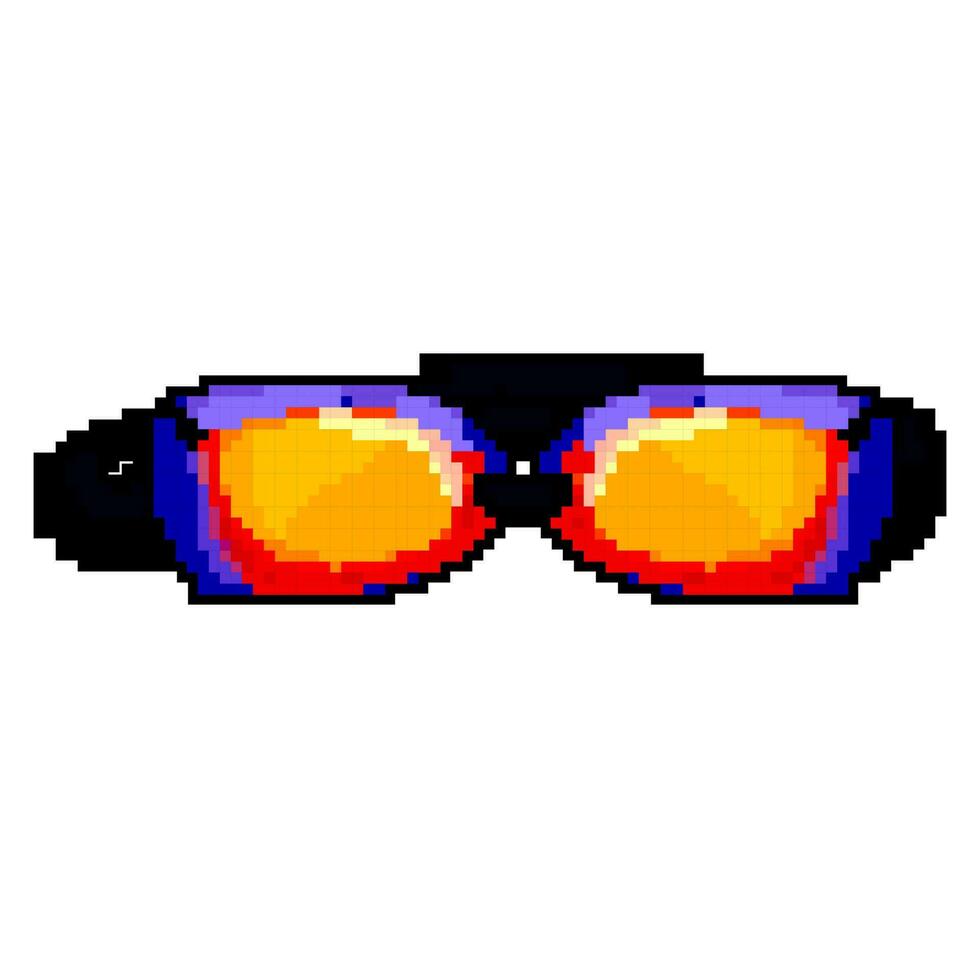 child pool goggles game pixel art vector illustration