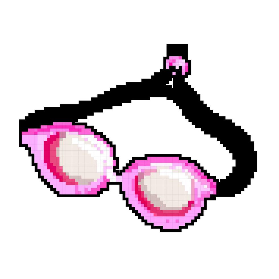 swimmer pool goggles game pixel art vector illustration