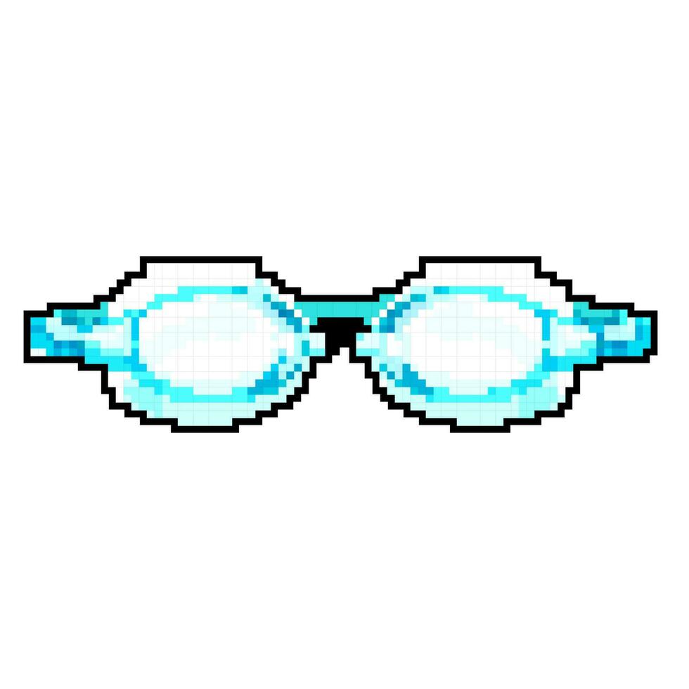 sport pool goggles game pixel art vector illustration