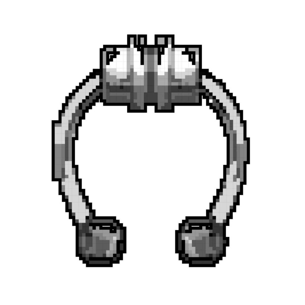 chrome piercing ring game pixel art vector illustration