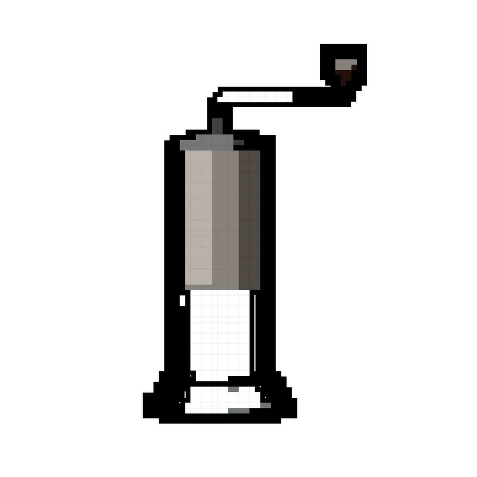 retro mill coffee grinder manual game pixel art vector illustration