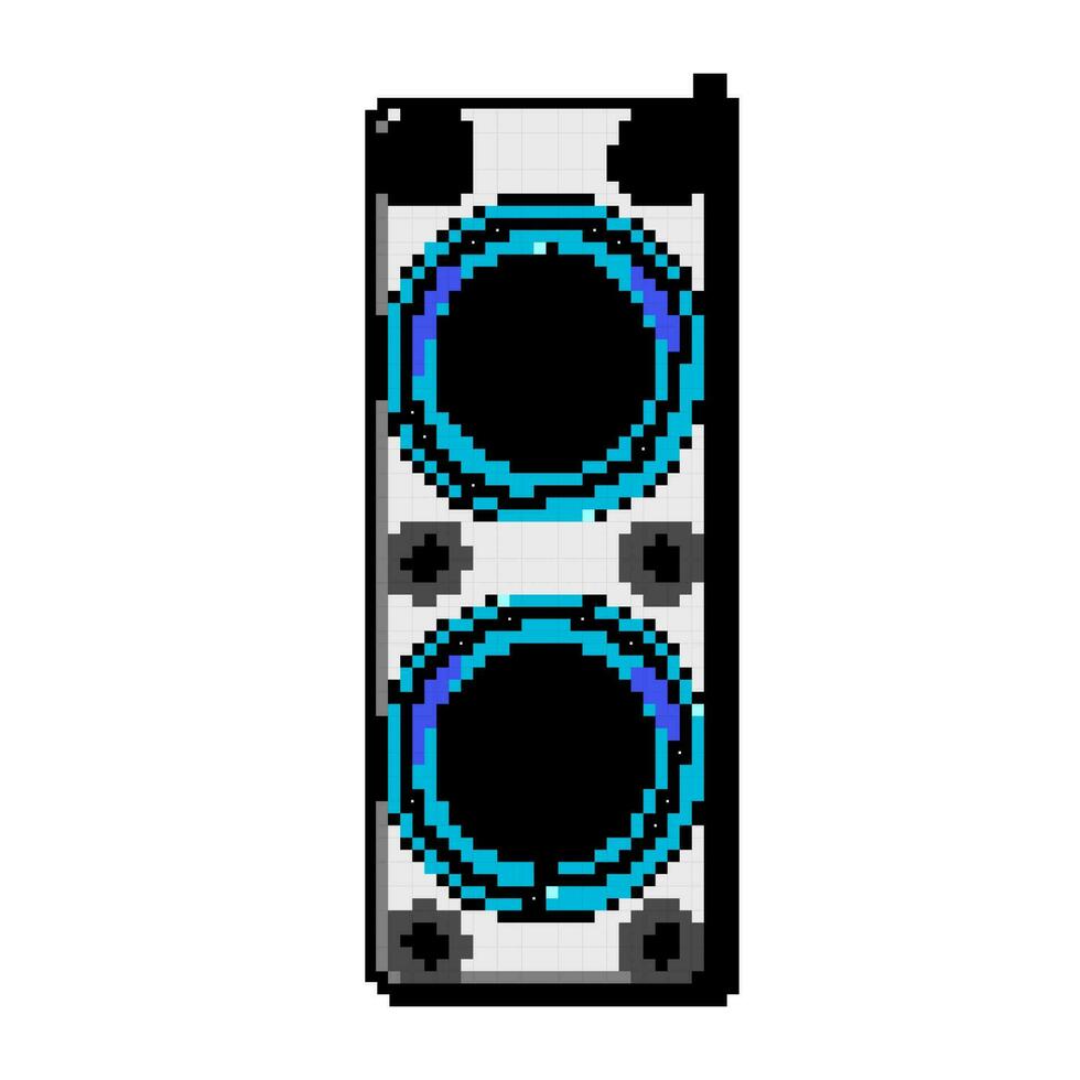power partybox sound game pixel art vector illustration