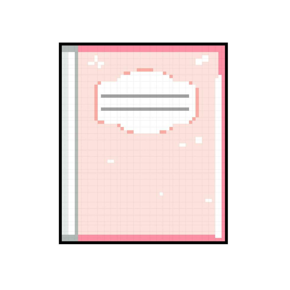 page notebook game pixel art vector illustration