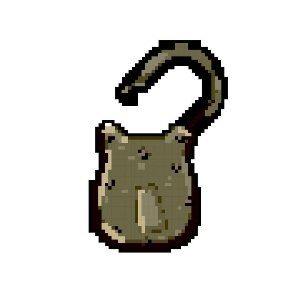 metal padlock vintage game pixel art vector illustration
