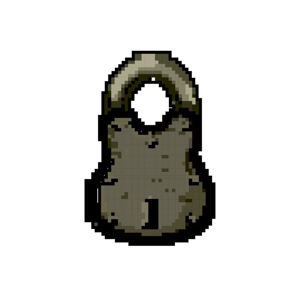 lock padlock vintage game pixel art vector illustration